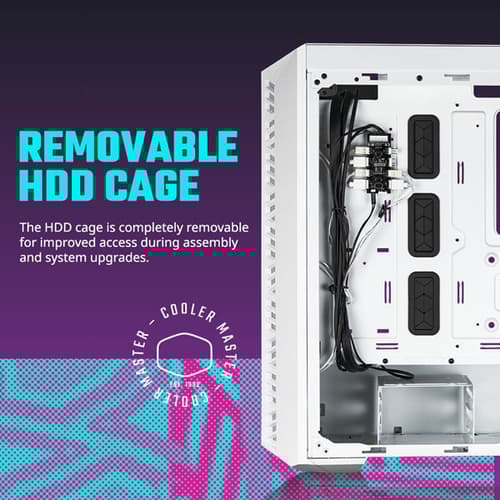 Cooler Master MasterBox 520 Mesh ARGB White E-ATX Mid Tower Case